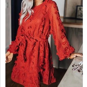 Red Pom Pom Dress